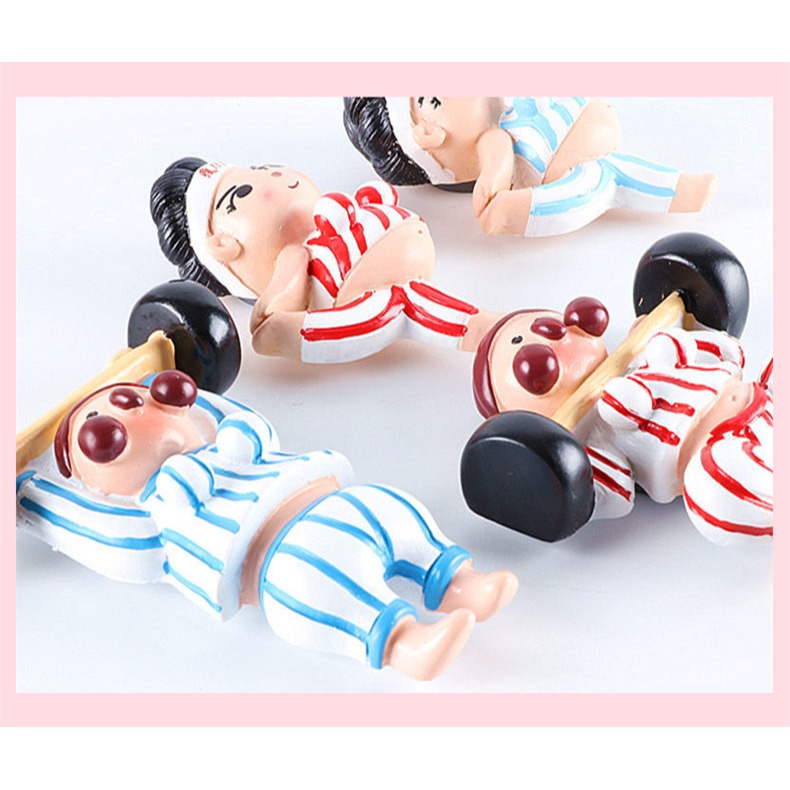 卡通人物冰箱貼磁鐵立體創意舉重運動員磁鐵-細節圖8