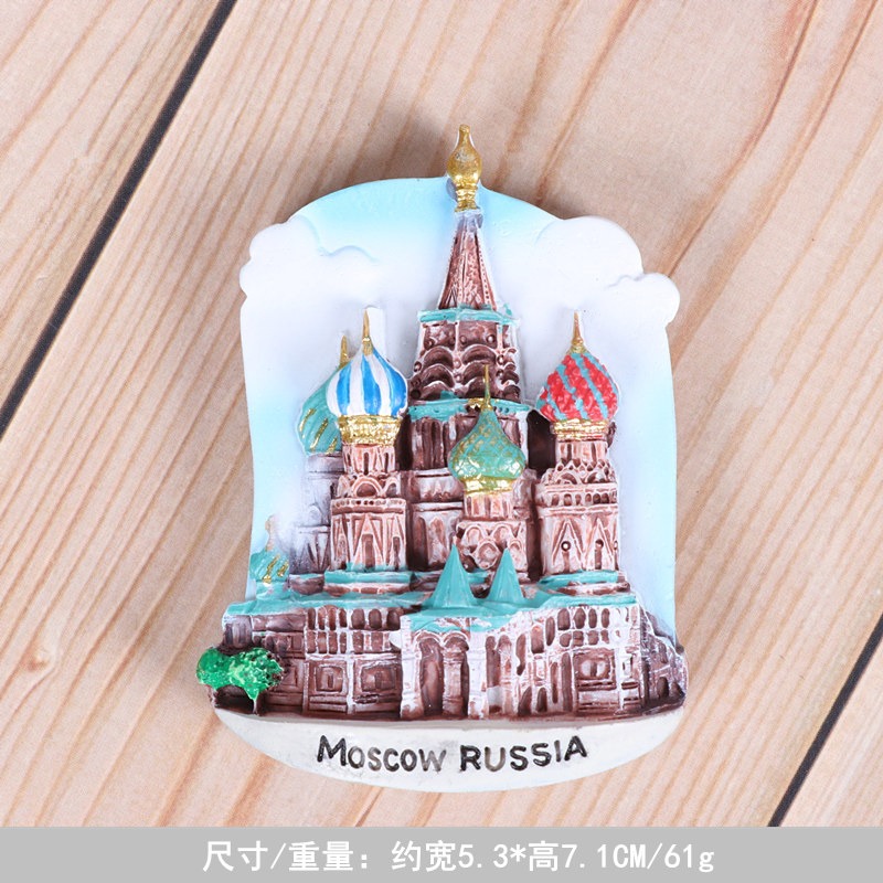 旅遊紀念品俄羅斯冰箱貼聖彼得堡出國送朋友禮物立體樹脂磁貼-細節圖4