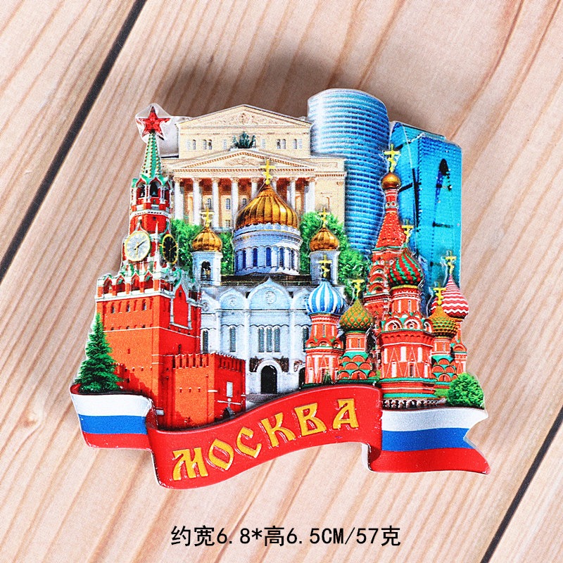 旅遊紀念品俄羅斯冰箱貼聖彼得堡出國送朋友禮物立體樹脂磁貼-細節圖7