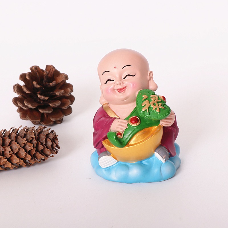 創意擺件可愛不搖頭小和尚 平安裝飾品送情侶禮物公仔書房客廳-細節圖3