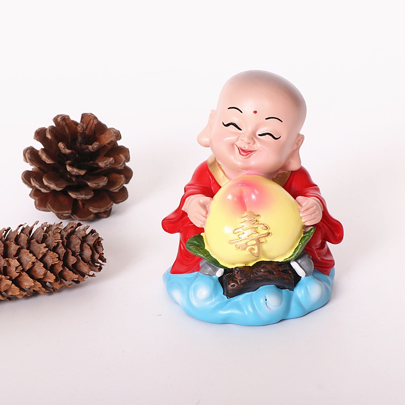 創意擺件可愛不搖頭小和尚 平安裝飾品送情侶禮物公仔書房客廳-細節圖4