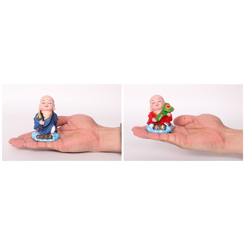 創意擺件可愛不搖頭小和尚 平安裝飾品送情侶禮物公仔書房客廳-細節圖10