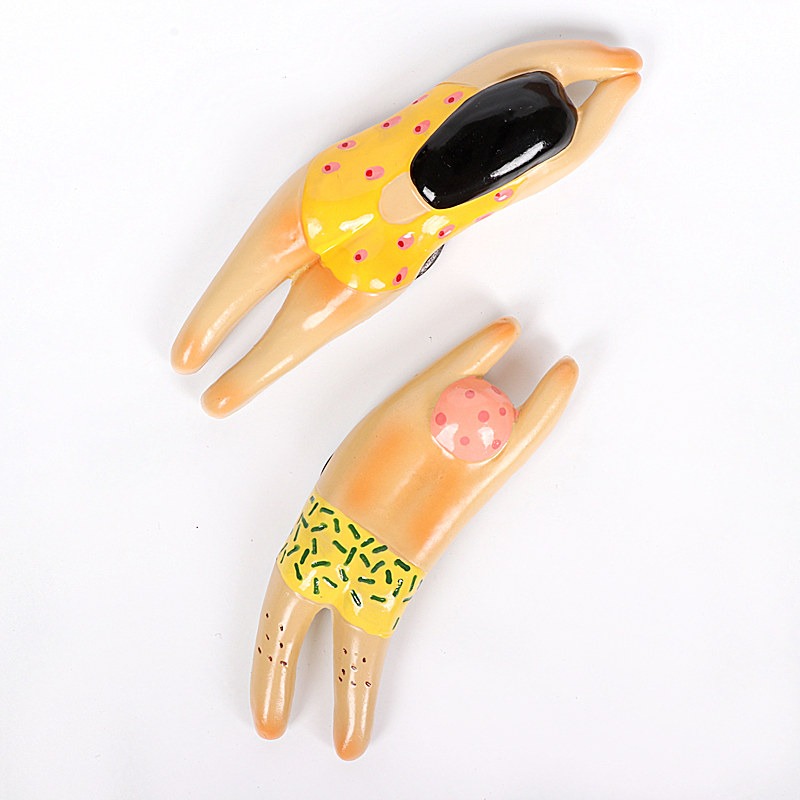 冰箱貼立體情侶游泳娃娃鯊魚磁貼創意小禮品-細節圖4