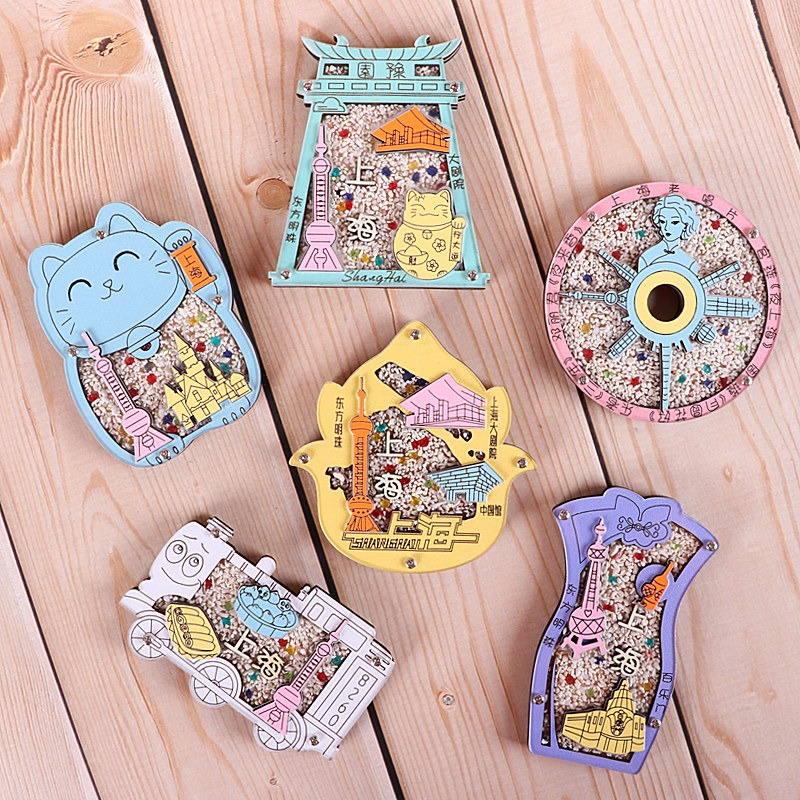 上海特色創意卡通冰箱貼旅遊紀念品磁貼東方明珠白玉蘭送老外出國-細節圖3