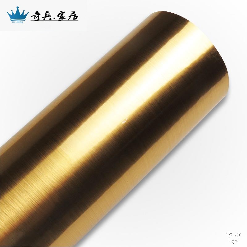 仿金屬銀拉絲金箔柱子不銹鋼電梯門音箱傢俱翻新貼紙邊框自粘墻貼-細節圖4