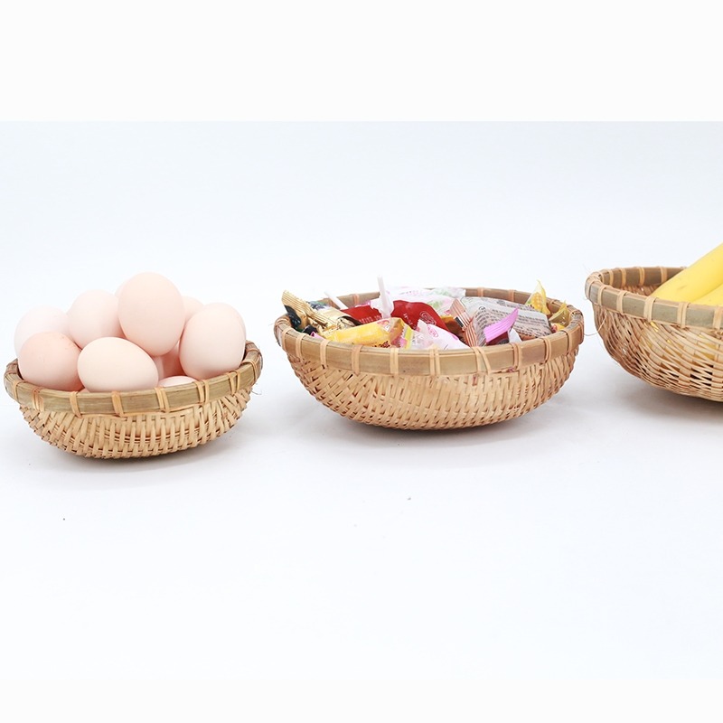 手工竹編製品籃子竹篩子圓簸箕家用饅頭筐廚房竹子筲箕收納筐-細節圖8