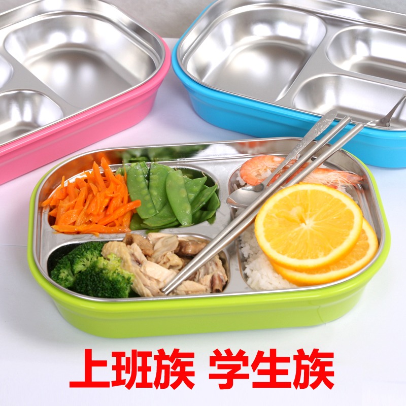 五四三格不銹鋼分隔飯盒微波爐便當盒小學生學校成人員工保溫餐盒-細節圖2