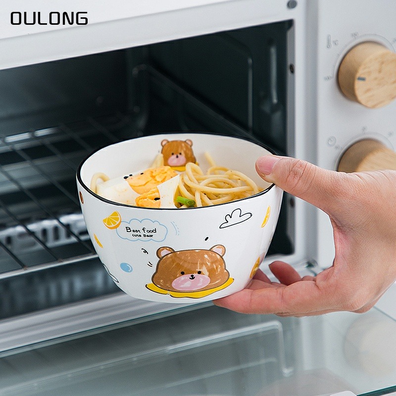 創意卡通碗陶瓷 家用ins可愛兒童小碗早餐米飯碗甜品碗少女心餐具-細節圖2