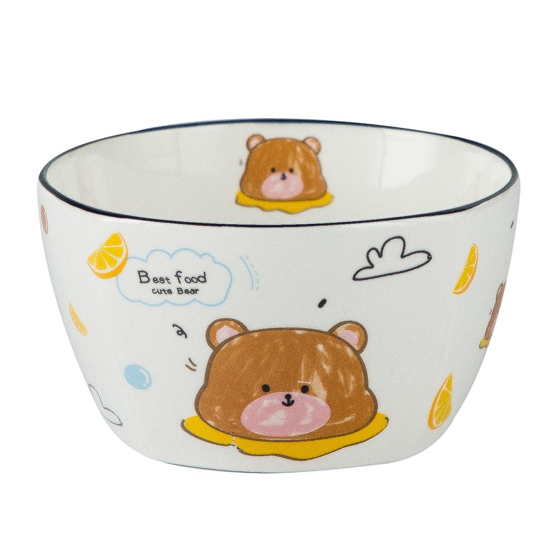 創意卡通碗陶瓷 家用ins可愛兒童小碗早餐米飯碗甜品碗少女心餐具-細節圖5