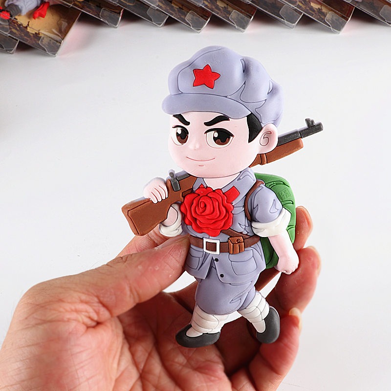 軍人物冰箱貼磁貼長徵紀念中國特色立體創意旅遊紀念品-細節圖2