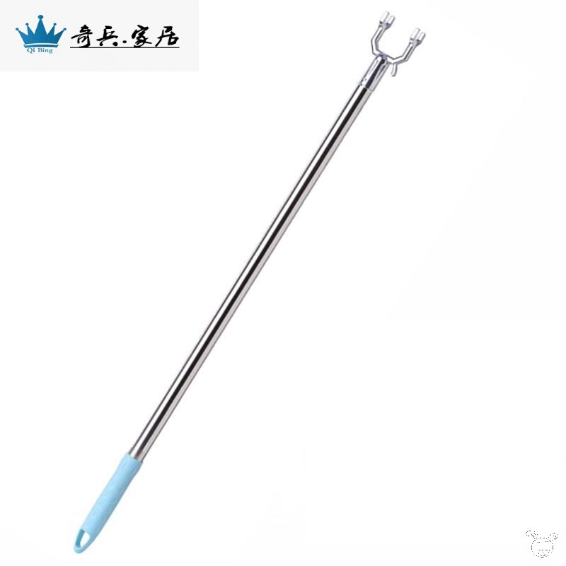 精緻家用對接撐衣桿晾衣桿棍加長衣叉桿不銹鋼曬衣掛衣桿挑衣服丫-細節圖5