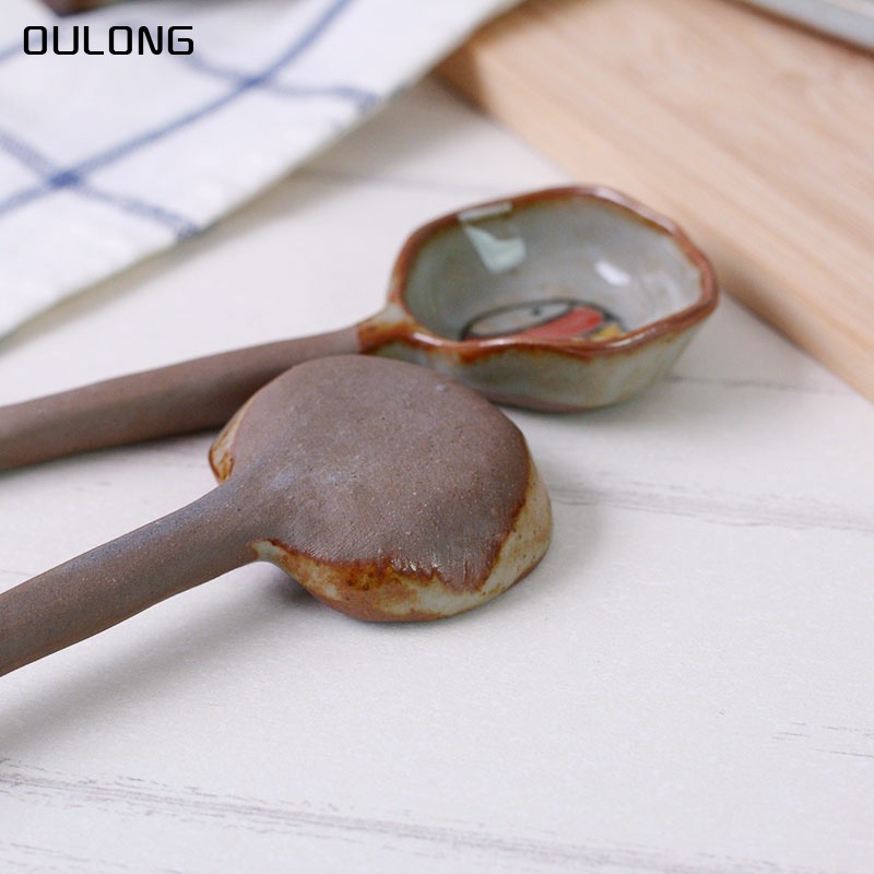 創意陶瓷勺子卡通手工創意日式可愛長柄卡通勺學生個性家用湯勺-細節圖3