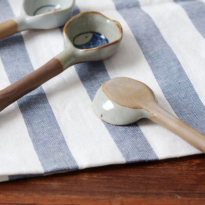 創意陶瓷勺子卡通手工創意日式可愛長柄卡通勺學生個性家用湯勺-細節圖4