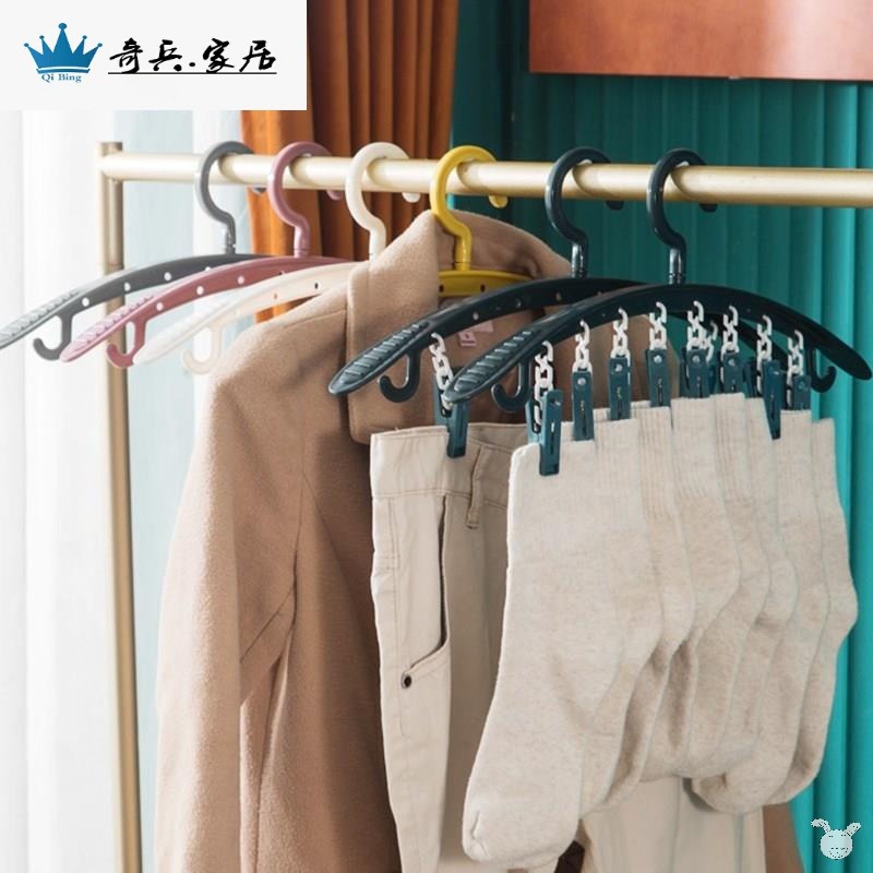 晾襪子的架子衣架帶夾子晾衣架帶夾家用衣服撐子曬襪子晾衣夾-細節圖3