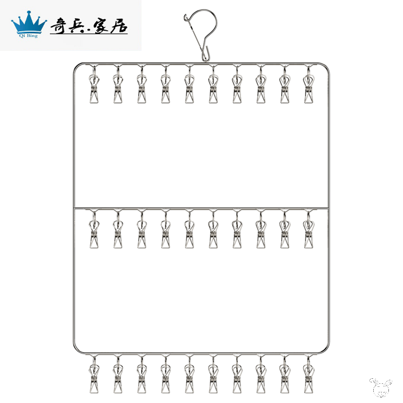 不銹鋼多功能夾子晾襪架衣架襪夾內衣晾曬架防風夾衣服掛鉤神器-細節圖5