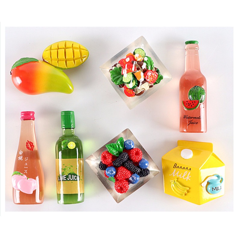 仿真立體水果冰箱貼磁貼牛奶盒大吉大利蘋果桔子磁鐵-細節圖6