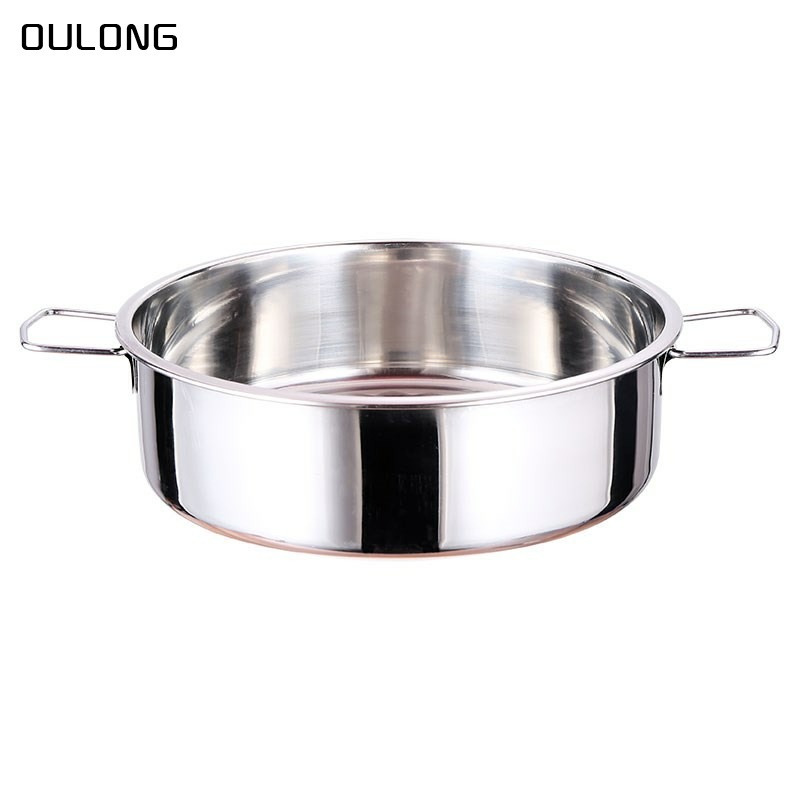 加厚加深304不銹鋼蒸糕盤子發年糕點大圓盤平底涼皮鑼鑼港式雙耳-細節圖3