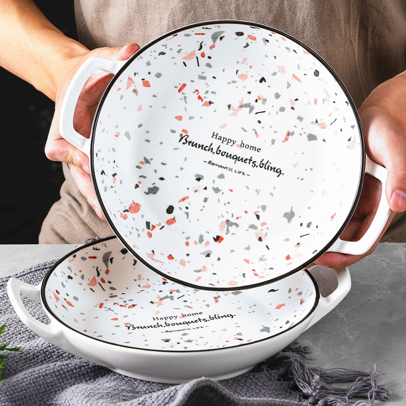 陶瓷大號湯碗家用8英寸大碗麪碗北歐風餐具創意喝湯碗湯盆可微波-細節圖2