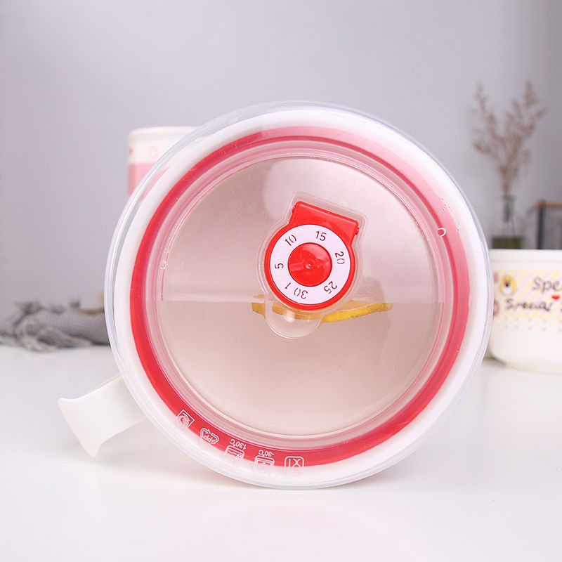 陶瓷泡麪碗帶把帶蓋保鮮碗可愛飯盒學生便當盒大號方便麪碗套裝-細節圖4