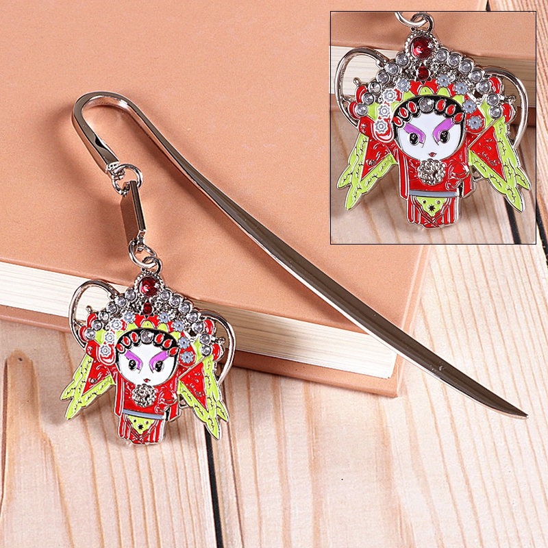 書簽古典中國風京劇戲曲臉譜金屬梁祝三國人物創意小禮物出國紀念-細節圖3