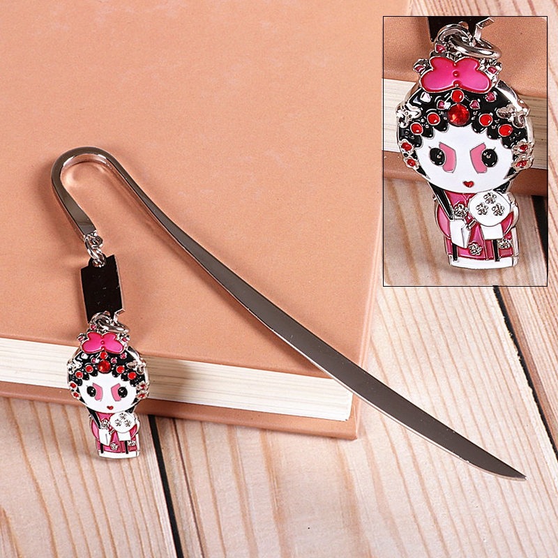 書簽古典中國風京劇戲曲臉譜金屬梁祝三國人物創意小禮物出國紀念-細節圖5