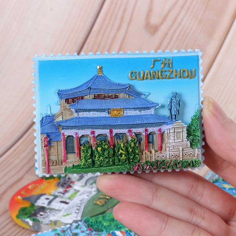 廣東廣州冰箱貼荔枝灣陳家祠小蠻腰石室旅遊紀念品家居裝飾磁貼-細節圖2