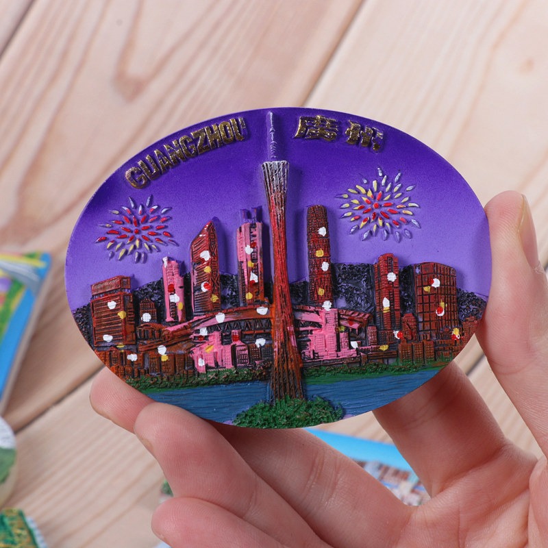 廣東廣州冰箱貼荔枝灣陳家祠小蠻腰石室旅遊紀念品家居裝飾磁貼-細節圖4