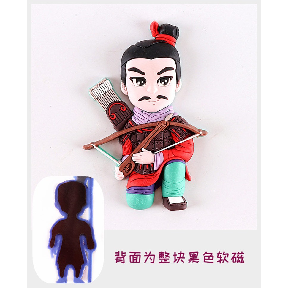 中國特色人物冰箱貼西安兵馬俑秦俑秦始皇立體創意磁貼旅遊紀念品-細節圖9