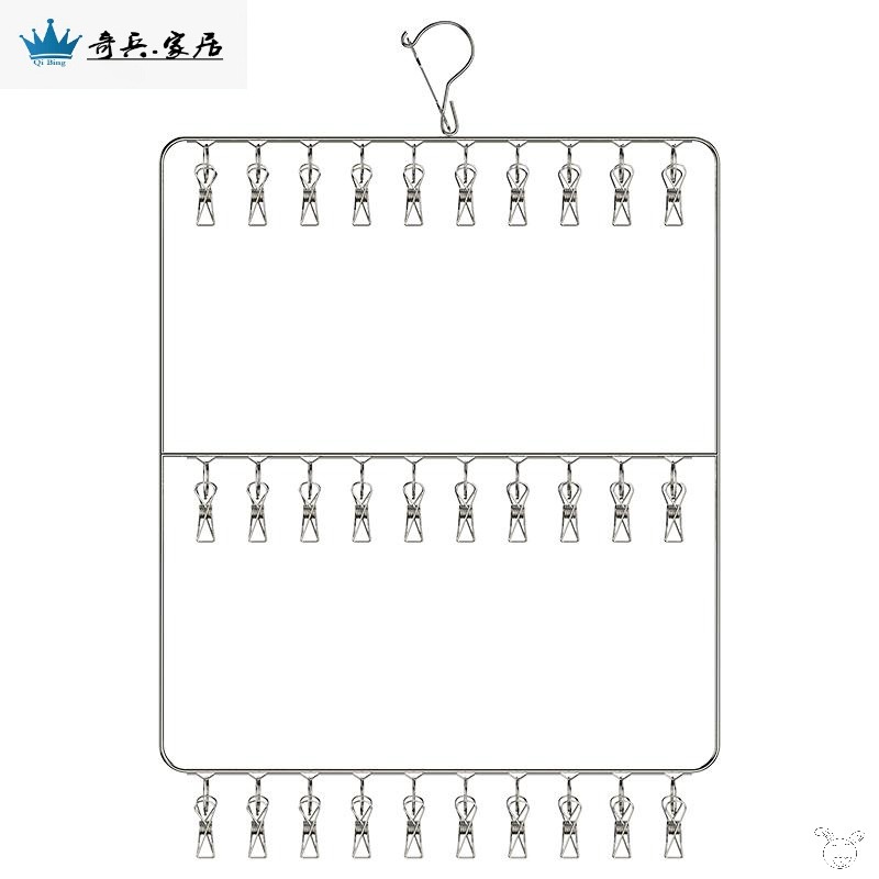 不銹鋼晾曬襪子衣架多夾子家用嬰兒學生宿舍多功能防風掛鉤神器m-細節圖5