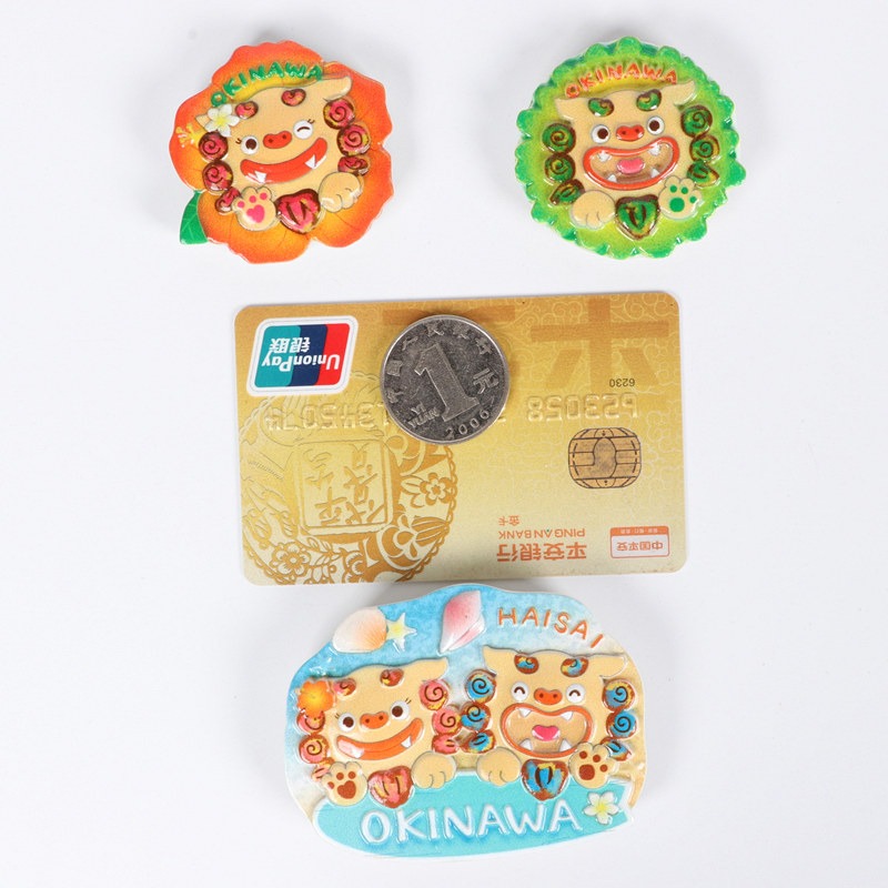 旅遊紀念品沖繩獅子冰箱貼開口閉口對獅子磁性貼-細節圖5