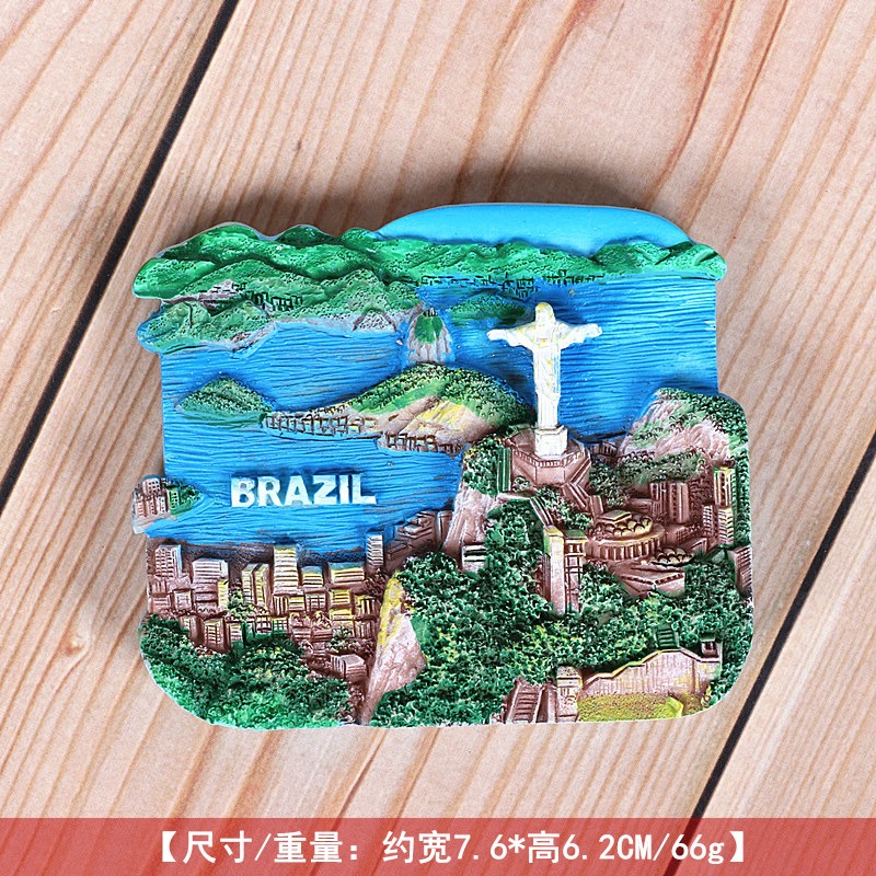 捷克聖馬力諾巴西摩納哥冰箱貼立體樹脂旅遊出國送朋友禮物磁貼-細節圖4