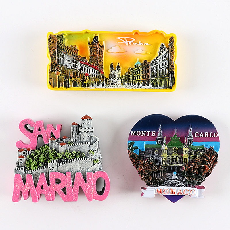 捷克聖馬力諾巴西摩納哥冰箱貼立體樹脂旅遊出國送朋友禮物磁貼-細節圖7