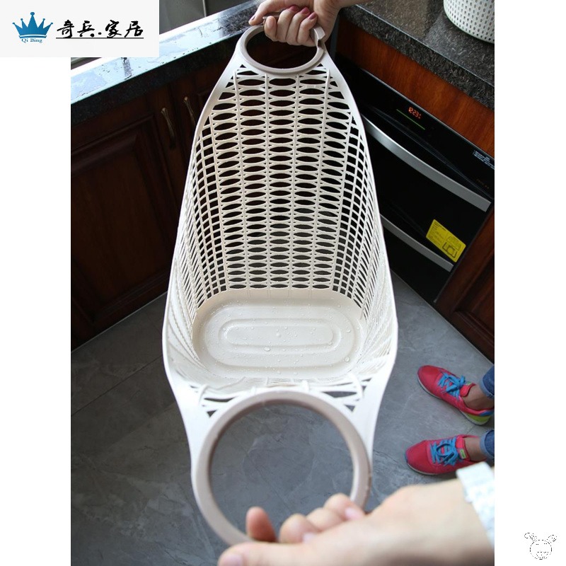 新品家用廚房收納籃超市買菜購物籃手提塑料收納筐拎蔬果放菜籃子-細節圖5