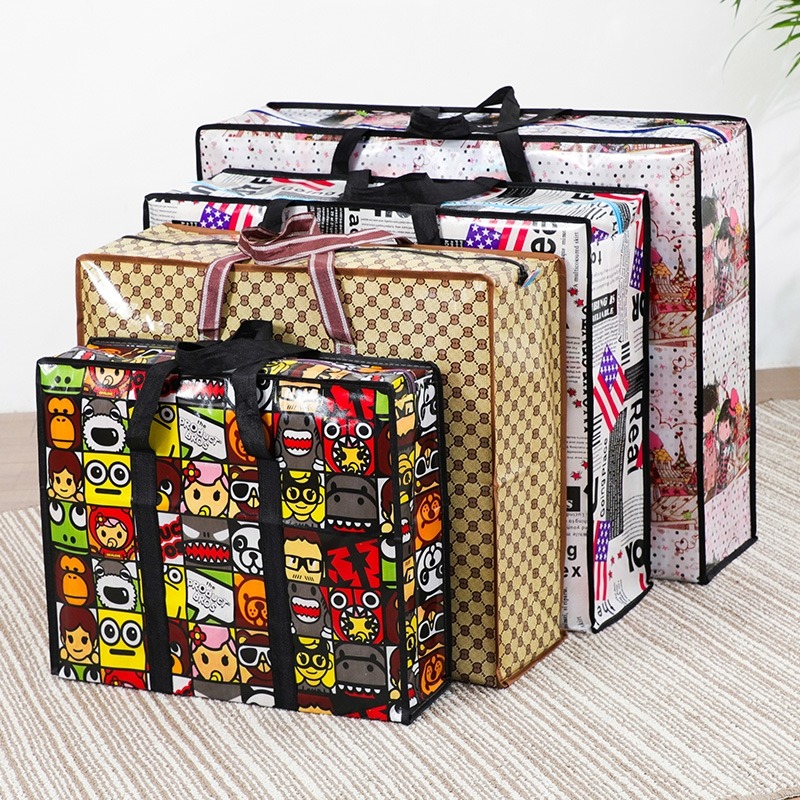 行李收納袋大容量好看裝衣服物整理袋大號袋手提袋編織打包搬家袋-細節圖9