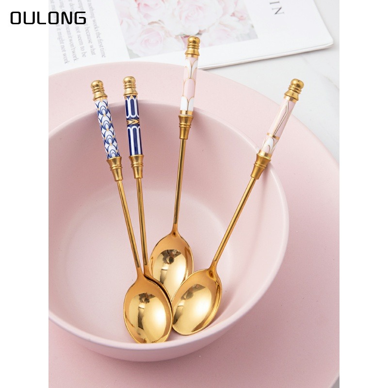 英式下午茶勺子精緻咖啡匙小調羹長柄攪拌勺甜品勺牛奶勺-細節圖2