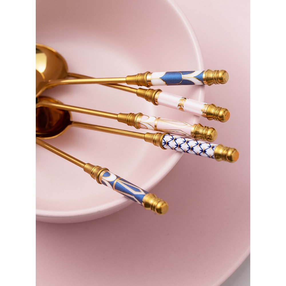 英式下午茶勺子精緻咖啡匙小調羹長柄攪拌勺甜品勺牛奶勺-細節圖4