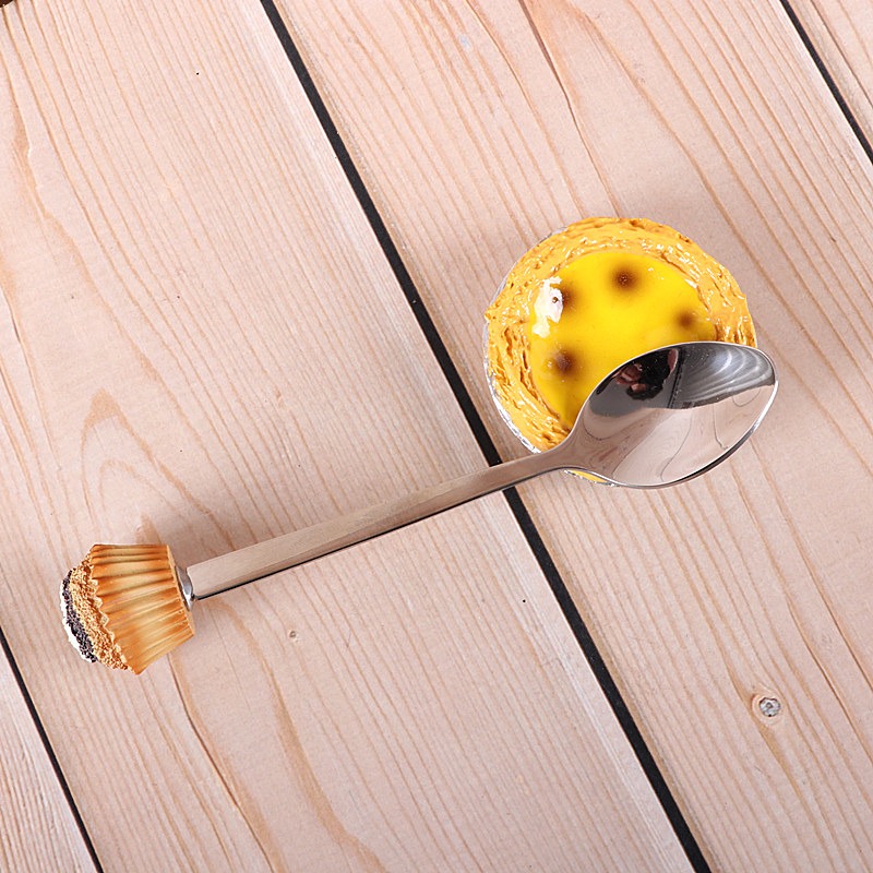 蛋糕勺子不銹鋼咖啡勺子可愛水果叉子甜品勺裝飾實用創意廚房裝飾-細節圖3