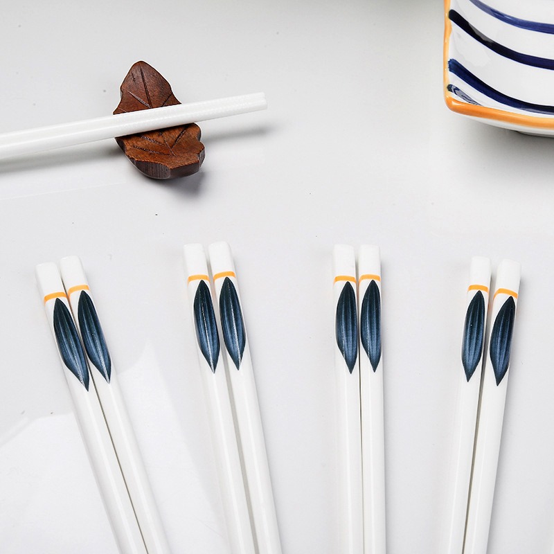 4雙陶瓷筷子家用高檔青花瓷防滑日式骨瓷筷網紅精緻抗摔衛生-細節圖3