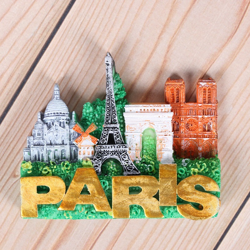 歐式國外冰箱貼法國巴黎特塔凱旋門聖心大教堂立體造型出國紀念品-細節圖4