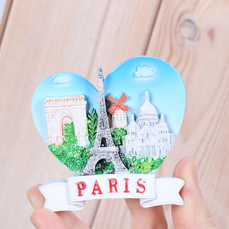 歐式國外冰箱貼法國巴黎特塔凱旋門聖心大教堂立體造型出國紀念品-細節圖5