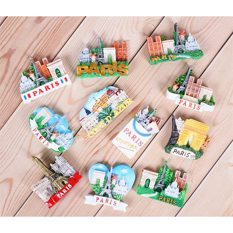 歐式國外冰箱貼法國巴黎特塔凱旋門聖心大教堂立體造型出國紀念品-細節圖7