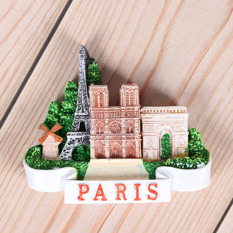 歐式國外冰箱貼法國巴黎特塔凱旋門聖心大教堂立體造型出國紀念品-細節圖9