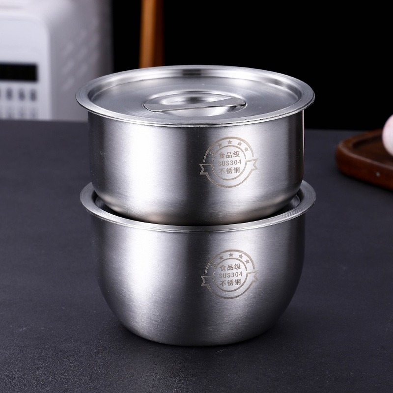 蒸蛋碗 304不銹鋼耐高溫帶蓋燉盅碗雞蛋羹嬰兒輔食燉湯耐摔蒸飯碗-細節圖2