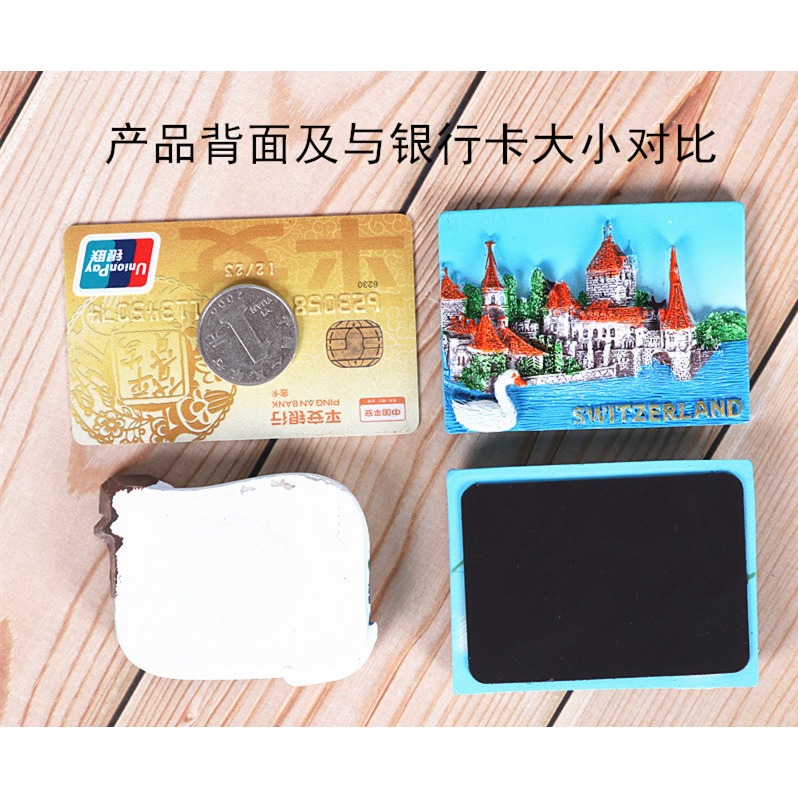 出國旅遊紀念瑞士冰箱貼天鵝湖城堡立體樹脂磁鐵-細節圖9