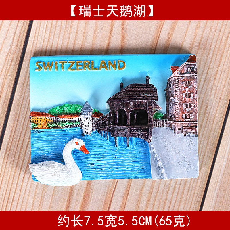 出國旅遊紀念瑞士冰箱貼天鵝湖城堡立體樹脂磁鐵-細節圖10