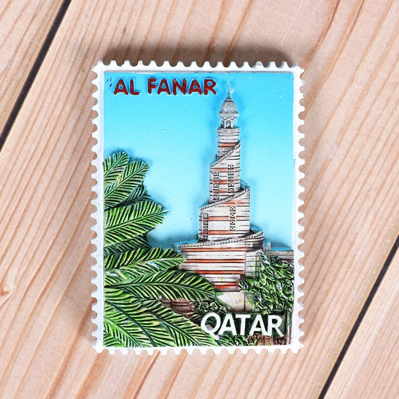 出國旅遊紀念卡塔爾冰箱貼亞運塔多哈港灣樹磁貼送外國朋友禮物-細節圖2