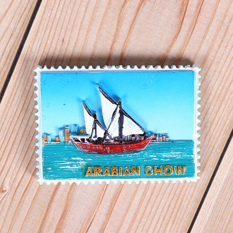 出國旅遊紀念卡塔爾冰箱貼亞運塔多哈港灣樹磁貼送外國朋友禮物-細節圖3