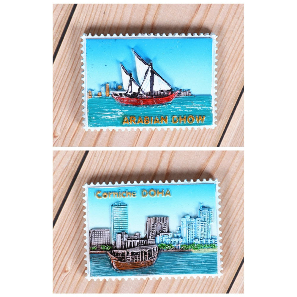 出國旅遊紀念卡塔爾冰箱貼亞運塔多哈港灣樹磁貼送外國朋友禮物-細節圖8