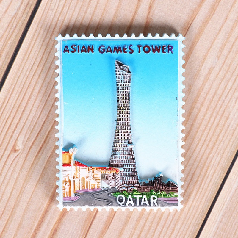 出國旅遊紀念卡塔爾冰箱貼亞運塔多哈港灣樹磁貼送外國朋友禮物-細節圖10