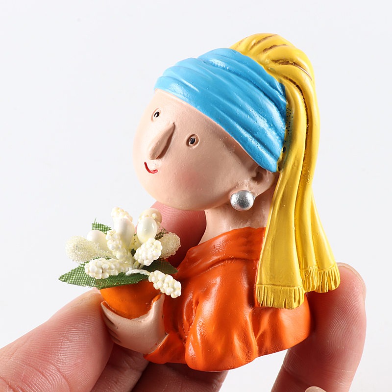 創意可愛人物磁性冰箱貼立體蒙娜麗莎吹泡泡磁力貼吸鐵石-細節圖5